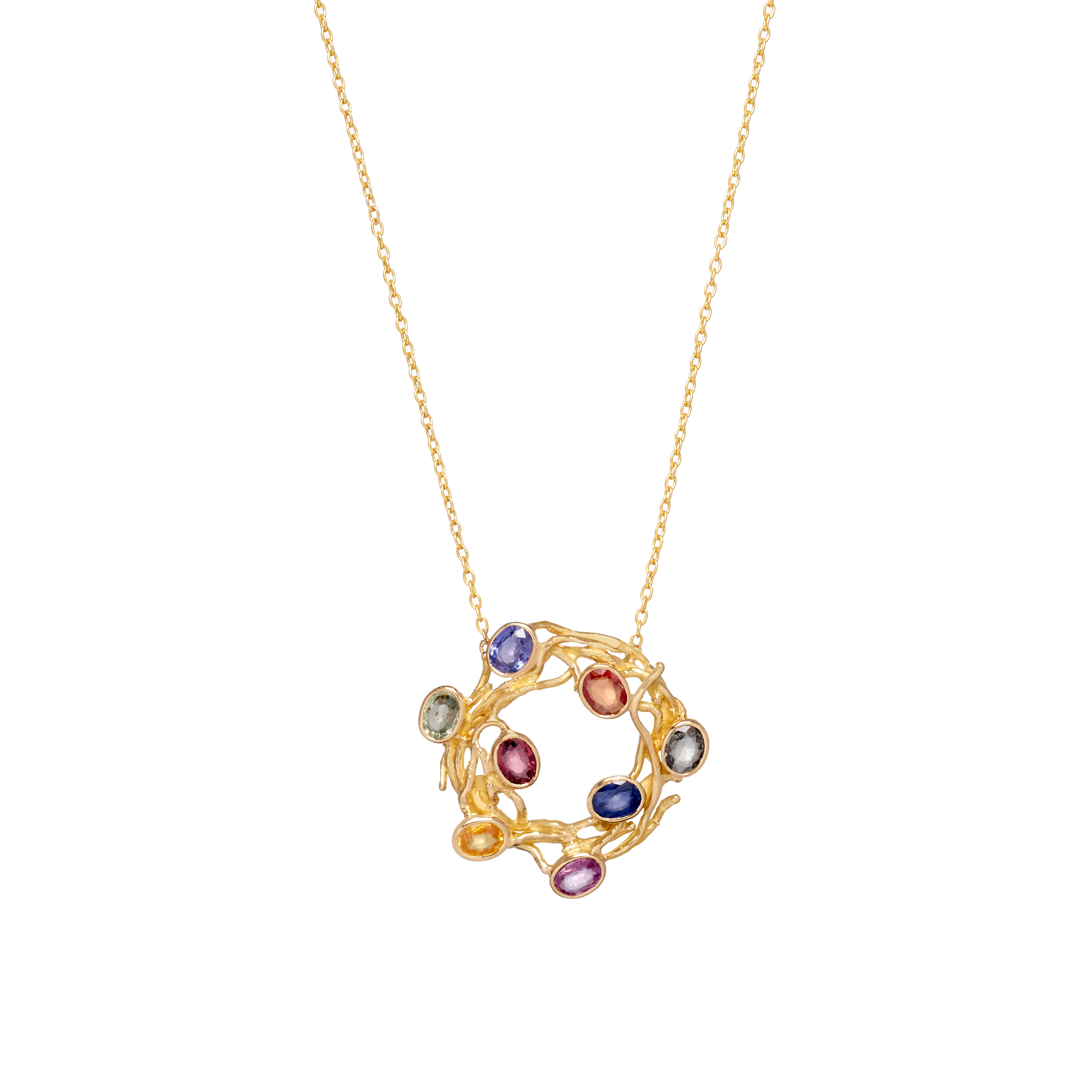 Necklace with Colourful Sapphires