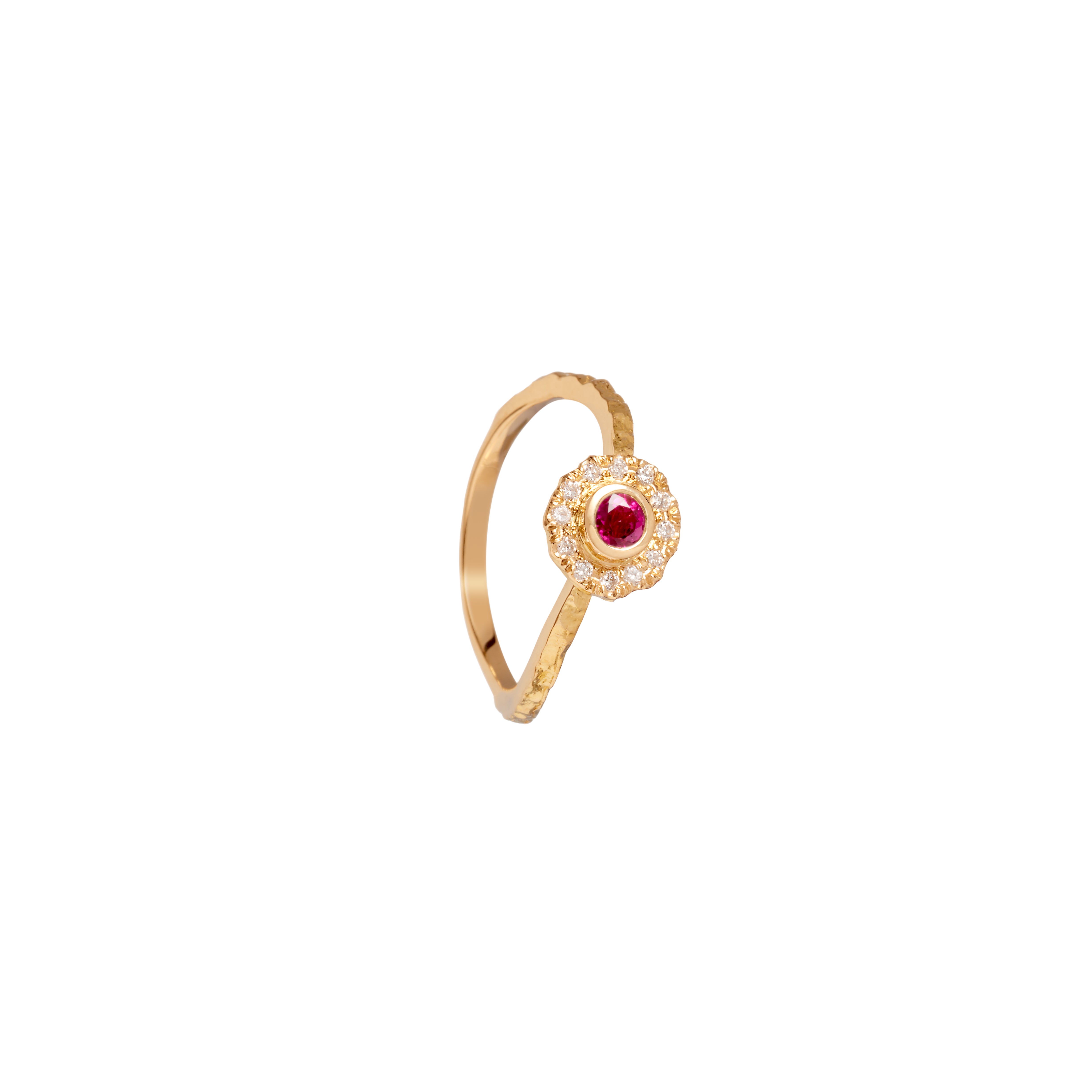 Ring Nenufar with Ruby & Diamonds