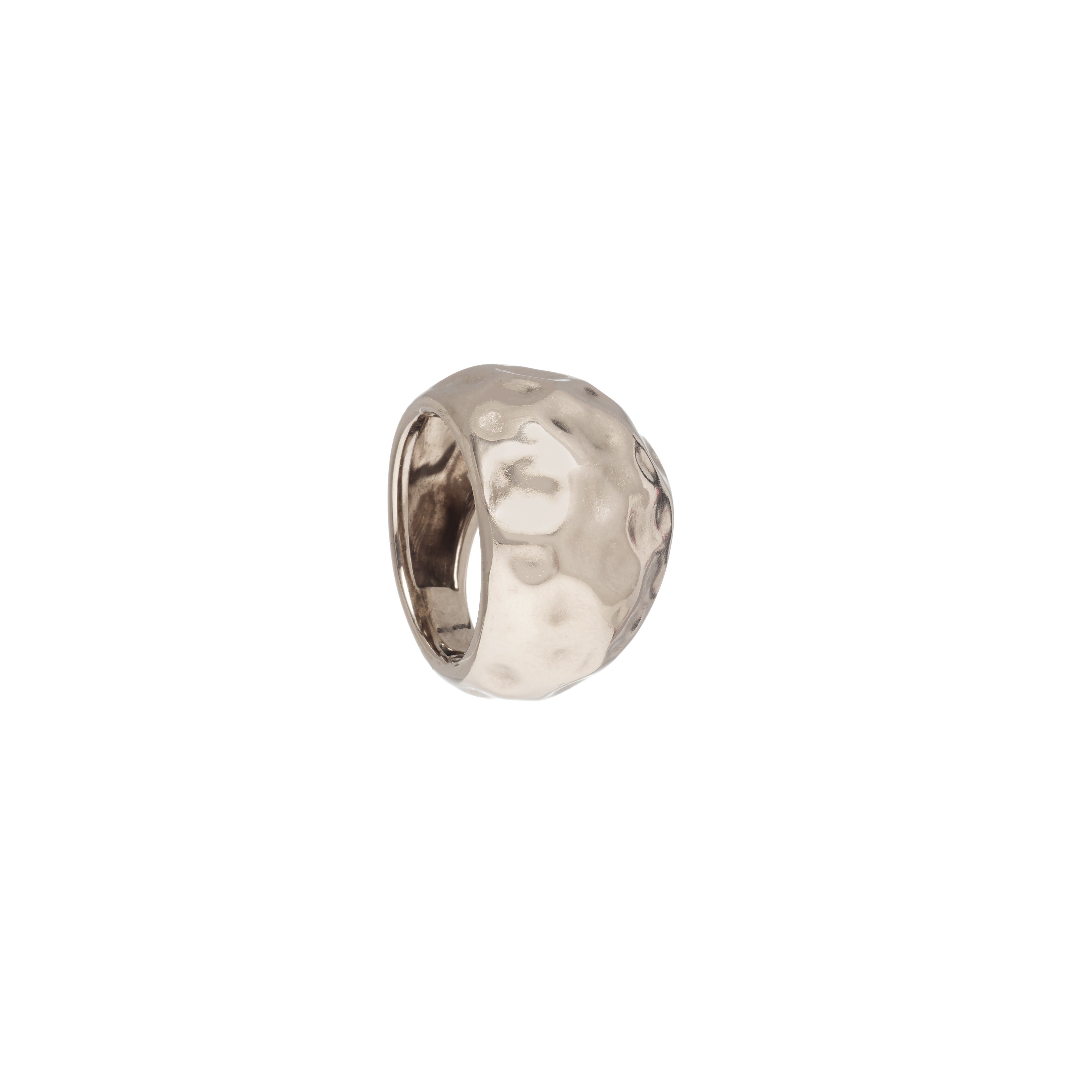 WHITE HAMMERED RING