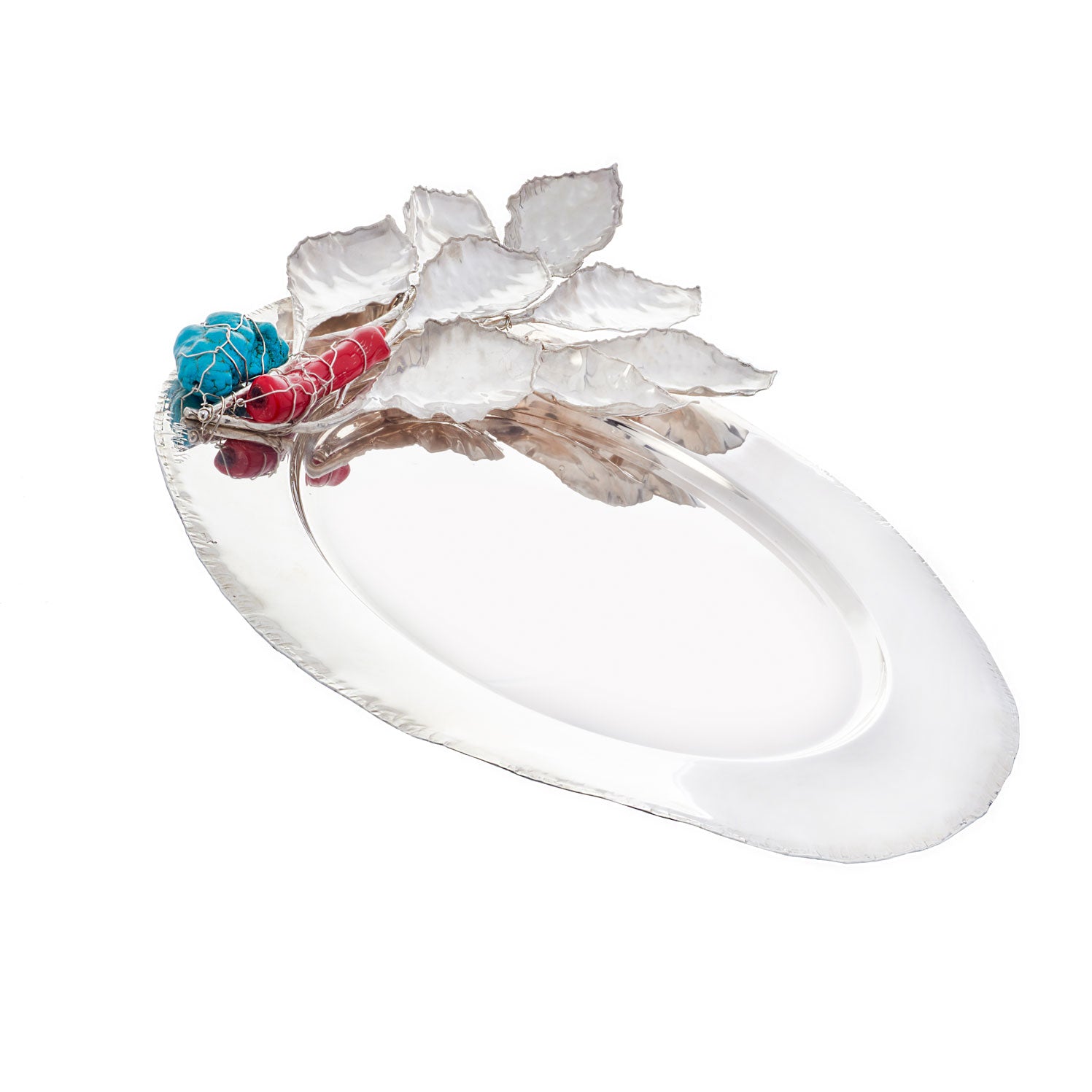 CORAL AND TURQUOISE PLATE