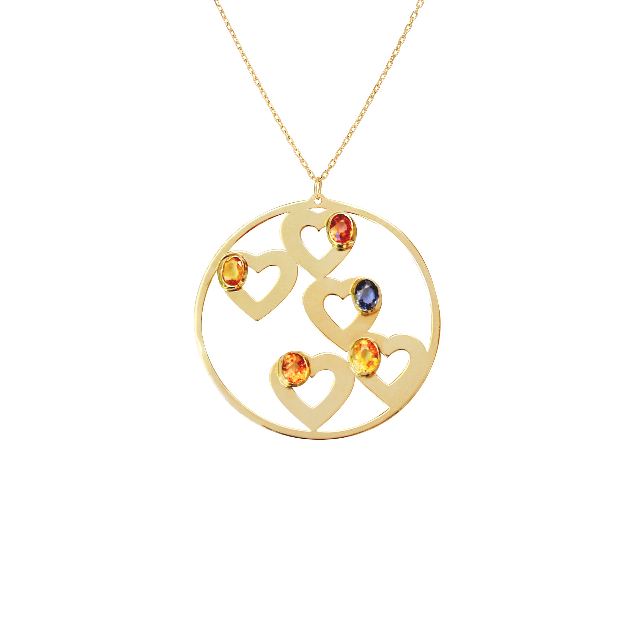 PENDANT WITH COLORFUL SAPPHIRES
